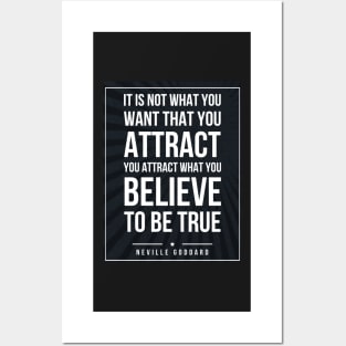 Neville Goddard quote Subway style (white text on black) Posters and Art